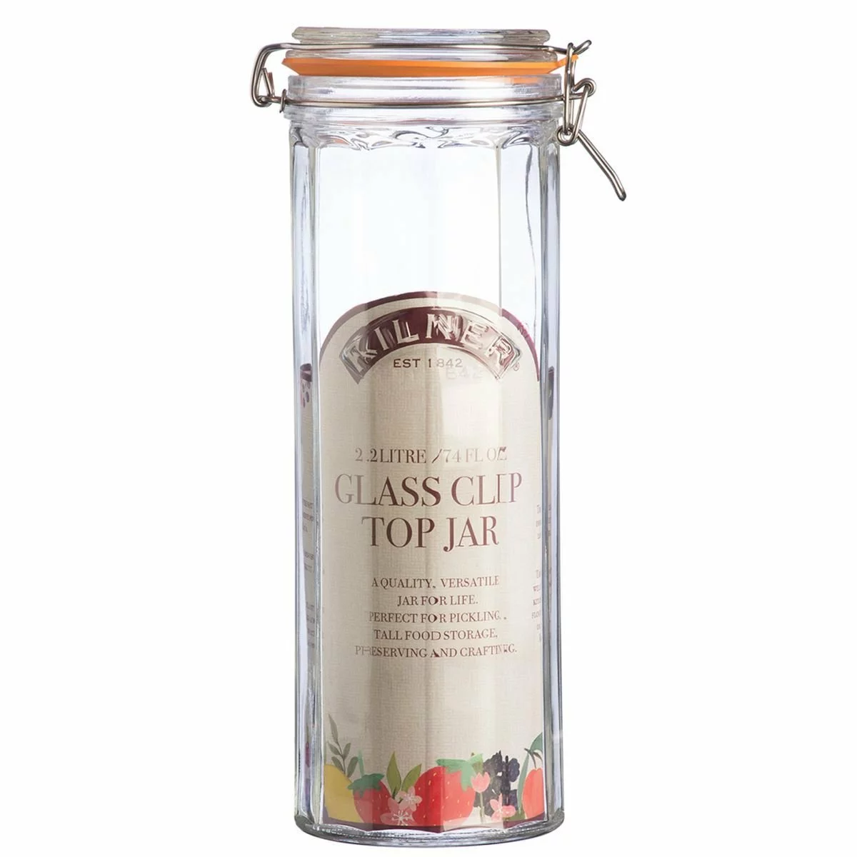 Kilner Facetted Clip Top Pasta Jar | 74oz 4 Kilner Facetted Clip Top Pasta Jar | 74oz - Image 2