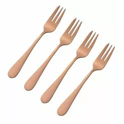 Viners Select 4-Piece Pastry Fork Set | Copper
