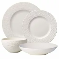 Villeroy & Boch Manufacture Rock 4-Piece Dinnerware Set | Blanc