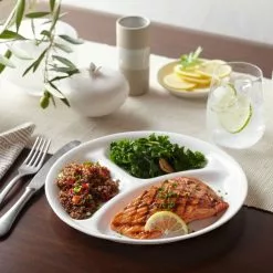 Corelle Livingware 10.25" Divided Dish | Winter Frost White 7 Corelle Livingware 10.25" Divided Dish | Winter Frost White -Dinnerware Shop 1050513 co tabletop lifestyle uncropped winterfrostwhite 10.25 in divided plate 4