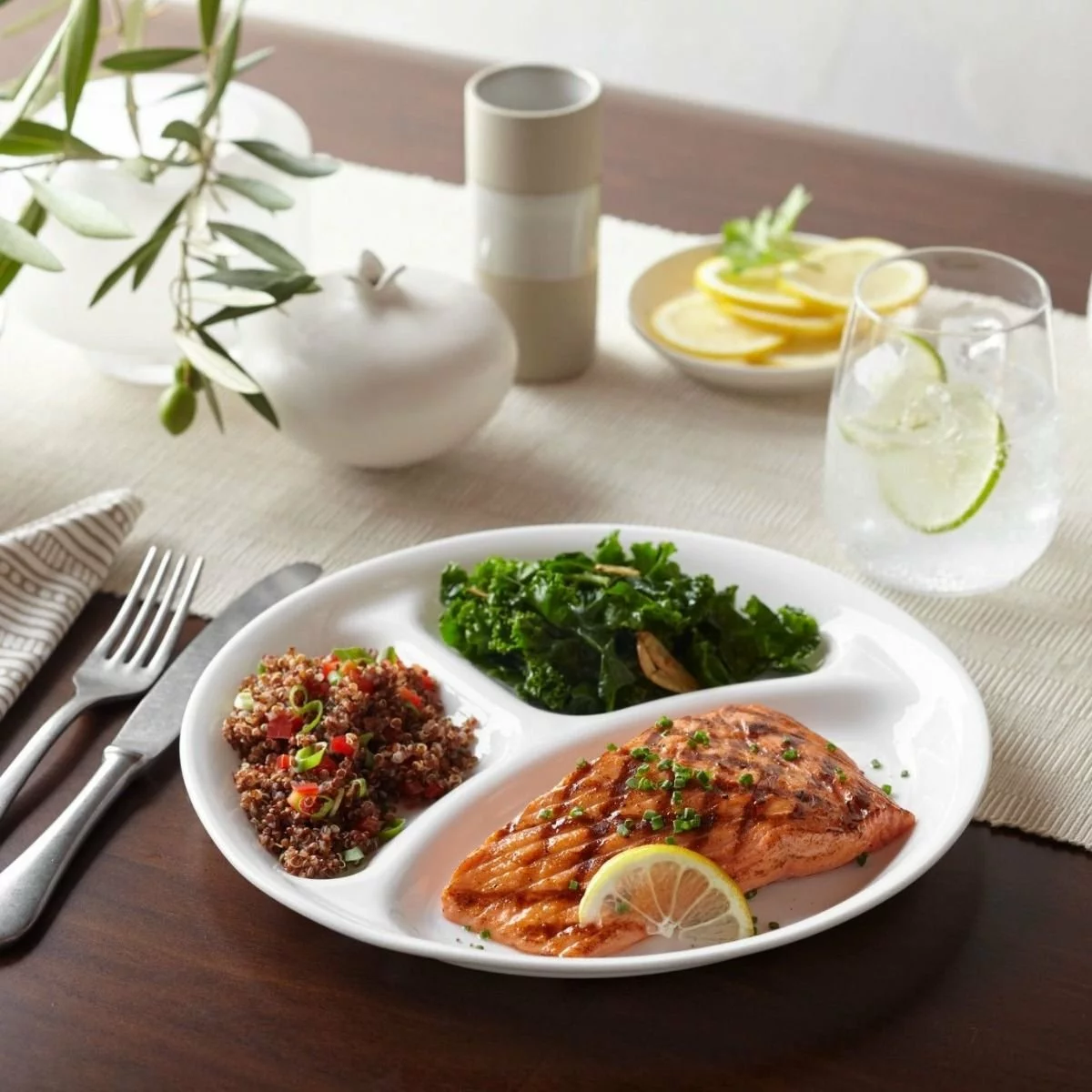 Corelle Livingware 10.25" Divided Dish | Winter Frost White 5 Corelle Livingware 10.25" Divided Dish | Winter Frost White - Image 3