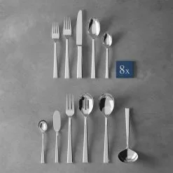 Villeroy & Boch 46-Piece Stainless Steel Flatware & Serving Set | Victor -Dinnerware Shop 1263509084 on fs m b