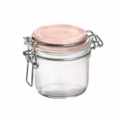 Bormioli Rocco 6.75oz Swing Top Fido Jar | Pink Top