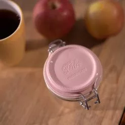 Bormioli Rocco 6.75oz Swing Top Fido Jar | Pink Top -Dinnerware Shop 141360mrg121313 2