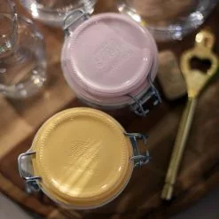 Bormioli Rocco 6.75oz Swing Top Fido Jar | Pink Top -Dinnerware Shop 141360mrg121313 4