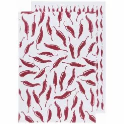 Danica Brands Now Designs By Danica Floursack Dishtowels (Set Of 2) | Carmine Chili Peppers
