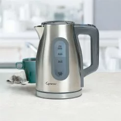 Capresso H2O Select Water Kettle 56oz. | Stainless Steel -Dinnerware Shop 274.05 h2o select lifestyle shot hr