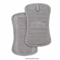 All-Clad Silicone Pot Holder | Titanium -Dinnerware Shop 39201 all clad pot holder front and back view 1