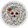 Fiesta® Round Placemat | Sugar Skull And Vine (White) -Dinnerware Shop 399975a sugar skull placemat
