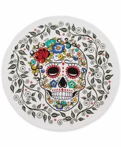 Fiesta® Round Placemat | Sugar Skull And Vine (White)