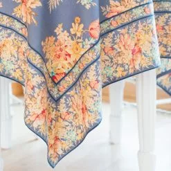 April Cornell 54" X 54" Charming Breakfast Tablecloth | Vintage Denim -Dinnerware Shop 3hssntsw