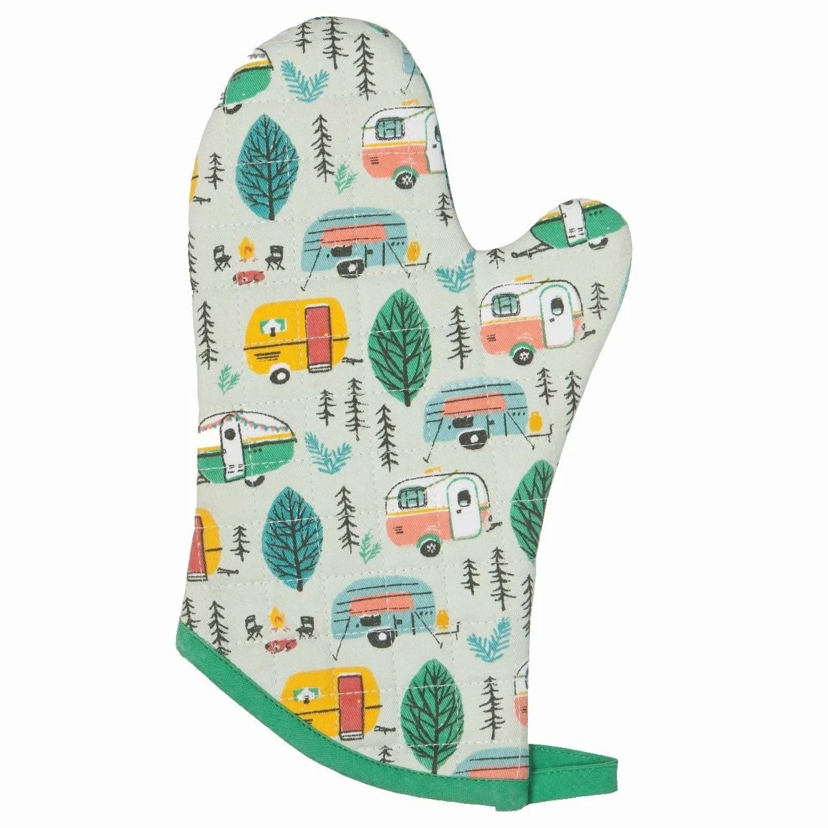 Danica Brands Danica Jubilee Quilted Oven Mitt | Happy Camper 3 Danica Brands Danica Jubilee Quilted Oven Mitt | Happy Camper
