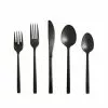 Fortessa Arezzo 5pc Flatware Place Setting - Brushed Black -Dinnerware Shop 5pps 1656b 05 fortessa abrezzo brushed black 5pc flatware setting