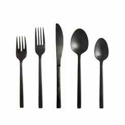 Fortessa Arezzo 5pc Flatware Place Setting - Brushed Black