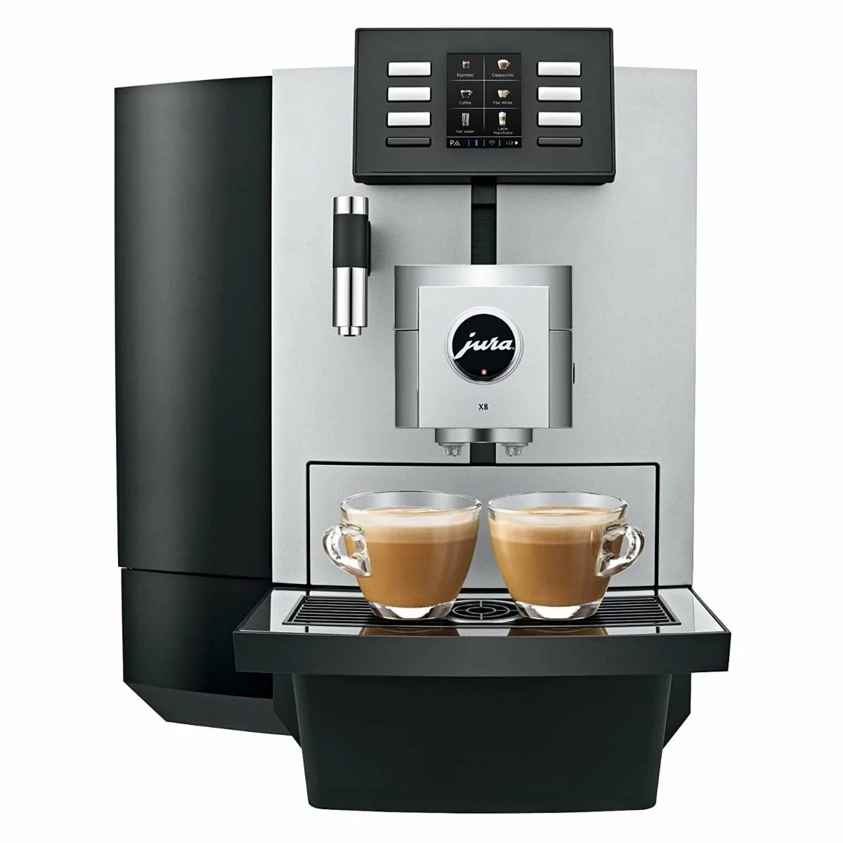Jura X8 Automatic Coffee & Espresso Machine With Touch Screen | Platinum 3 Jura X8 Automatic Coffee & Espresso Machine With Touch Screen | Platinum