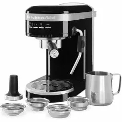 KitchenAid Semi Auto Metal Espresso Maker | Onyx Black -Dinnerware Shop 71j lw5e il. ac sl1500