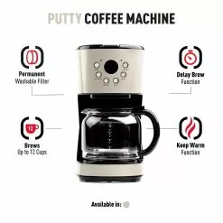 Haden 12-Cup Coffee Maker | Putty Beige -Dinnerware Shop 75028coffeemachineinfo
