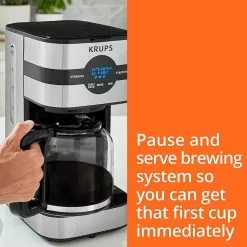 Krups Simply Brew 10-Cup Digital Drip Coffee Maker | Stainless Steel -Dinnerware Shop 81nsbtjktal. ac sl1500