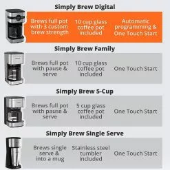 Krups Simply Brew 10-Cup Digital Drip Coffee Maker | Stainless Steel -Dinnerware Shop 81vziglyx l. ac sl1500