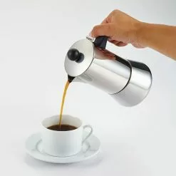 BonJour 9oz Stovetop Espresso Maker | Stainless Steel -Dinnerware Shop 9oz4