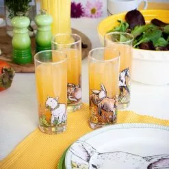 Everything Kitchens Barnyard Baby Animals Dinnerware & Serveware Collection -Dinnerware Shop barnyard baby farm animals glass set lifestyle 2