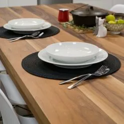 Danica Brands Now Designs By Danica 15" Disko Placemats (Set Of 4) | Black -Dinnerware Shop blackmat2 1