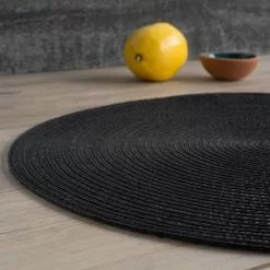 Danica Brands Now Designs By Danica 15" Disko Placemats (Set Of 4) | Black -Dinnerware Shop blackmat4 1
