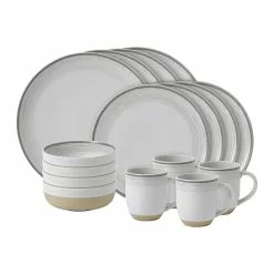 Royal Doulton Ellen DeGeneres Brushed Glaze Collection 16-Piece Dinnerware Set | White