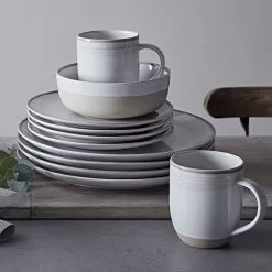 Royal Doulton Ellen DeGeneres Brushed Glaze Collection 16-Piece Dinnerware Set | White -Dinnerware Shop brushedwhite3
