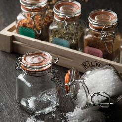Kilner Swing Top Square Glass Spice Jar | 2.3oz -Dinnerware Shop cliptop9