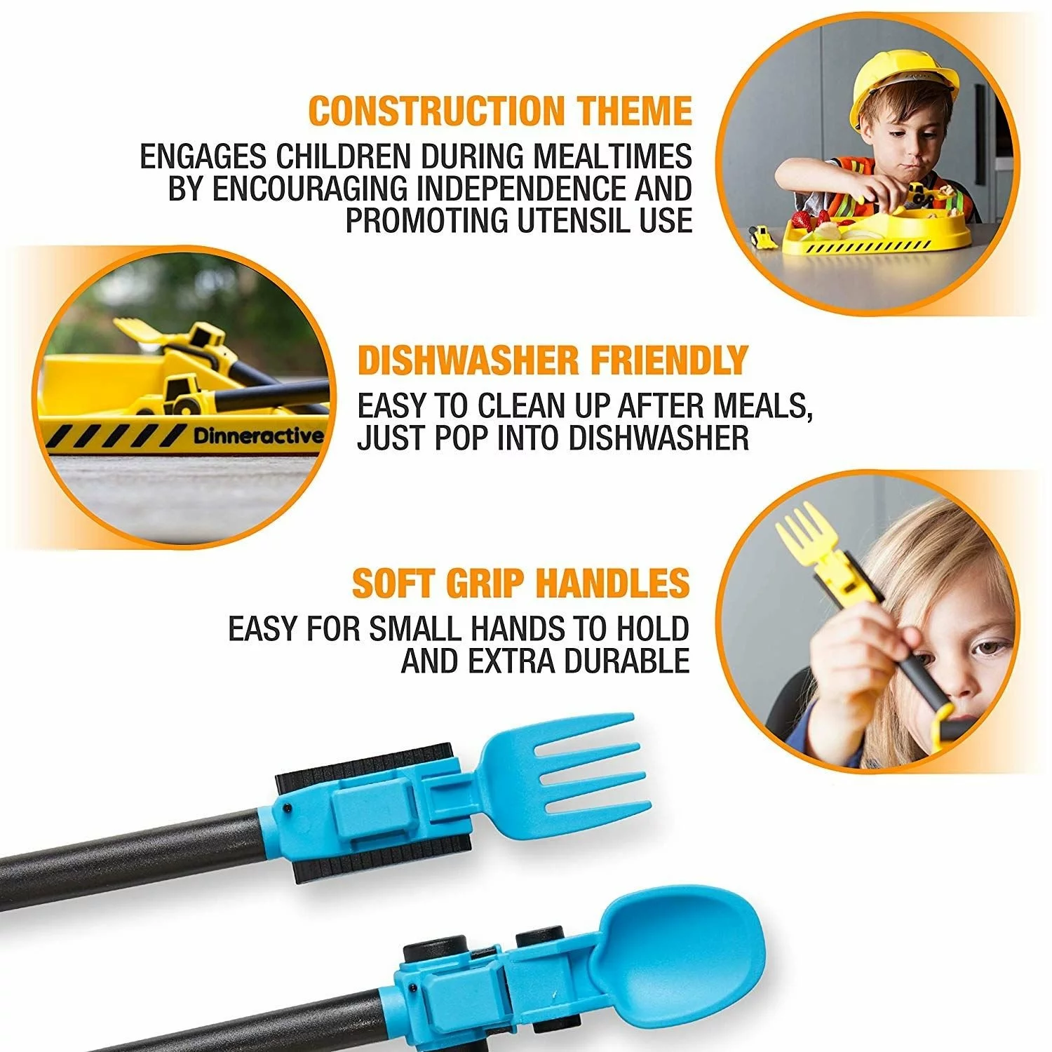 Masontops Dinneractive Construction Utensil Set Of 2 Blue 4 Masontops Dinneractive Construction Utensil Set Of 2 Blue - Image 2