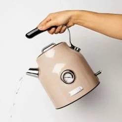 Haden Dorset 7-Cup Stainless Steel Electric Kettle | Putty Beige -Dinnerware Shop dorsetkettle putty pour detail