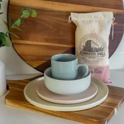 Everything Kitchens Modern Flat 11" Dinner/Charger Plates (Set Of 4) | Beige -Dinnerware Shop ek modern flat lifestyle squares 0000 ek modern flat lifestyle shoot 2406