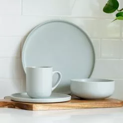 Everything Kitchens Modern Flat 11" Dinner/Charger Plates (Set Of 4) | Stone Gray -Dinnerware Shop ek modern flat lifestyle squares 0036 capture0004 4 1