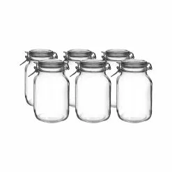 Bormioli Rocco 2L Swing Top Fido Glass Jars | 6-pack
