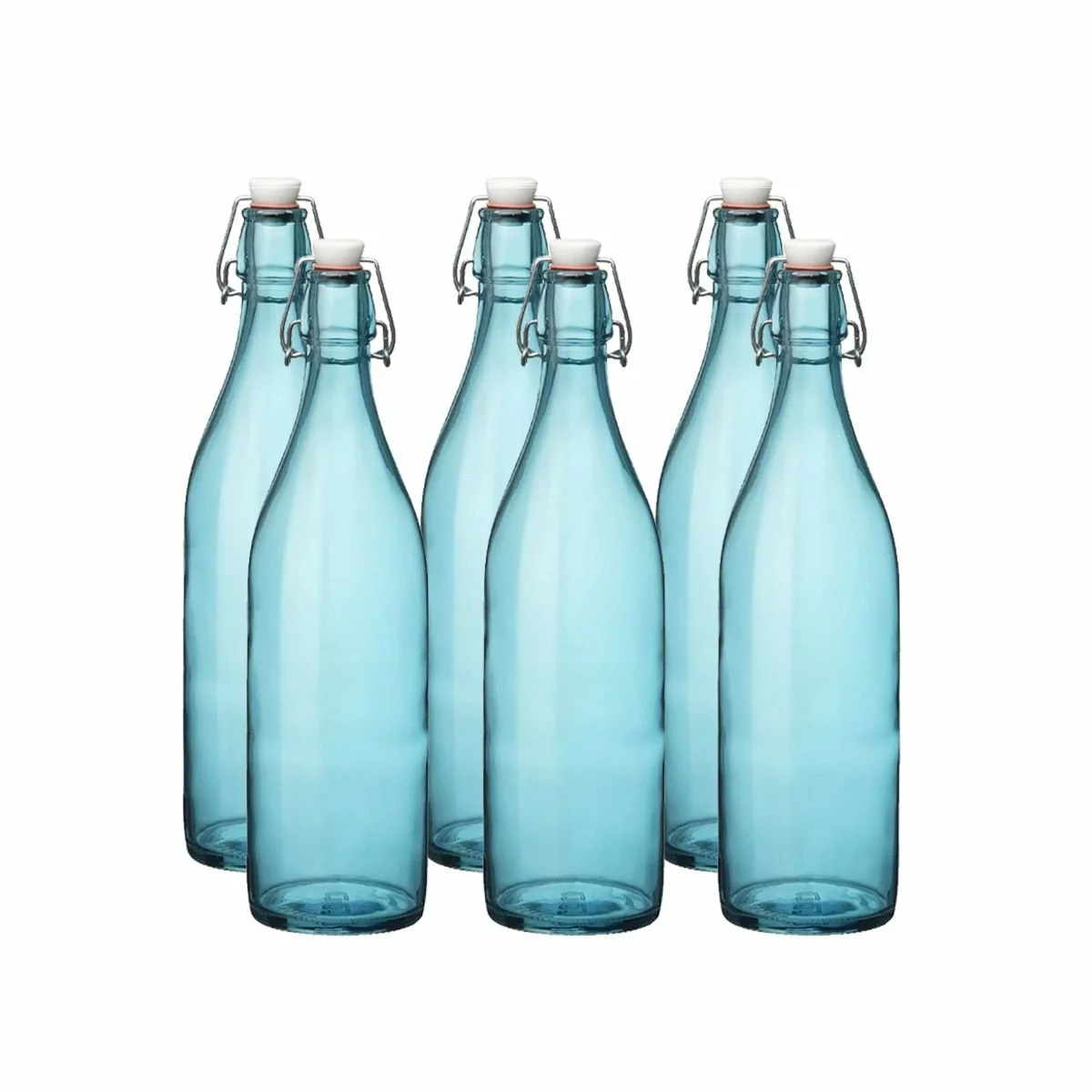 Bormioli Rocco 33.75oz Swing Top Giara Glass Bottles - Sky Blue | 6-pack 3 Bormioli Rocco 33.75oz Swing Top Giara Glass Bottles - Sky Blue | 6-pack