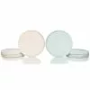 Everything Kitchens Modern Flat 8-Piece Dinner Plate Set | Soft Pink & Stone Gray