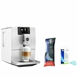 Jura ENA 8 Automatic Coffee & Espresso Machine With Touch Screen | Nordic White + Replacement Water Filter & Descaling Tabs