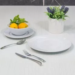 Mason Cash Linear Collection 8" Side Plate - White -Dinnerware Shop ekb mcldcw 2