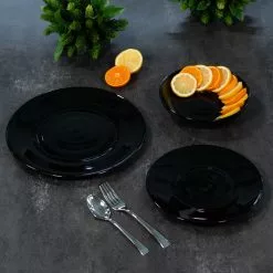 Mosser Glass 12-Piece Dinnerware Set | Black Raspberry -Dinnerware Shop ekb mogbkrsp12pc 2 1