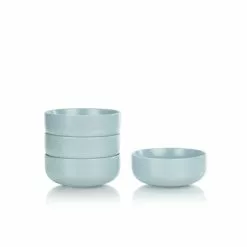 Everything Kitchens Modern Flat 8-Piece Bowl Set | Stone Gray & Dusty Blue -Dinnerware Shop ekx bl bl 2