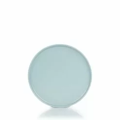 Everything Kitchens Modern Flat 8-Piece Lunch Plate Set | Dusty Blue & Terracotta -Dinnerware Shop ekx lp bl 2 1