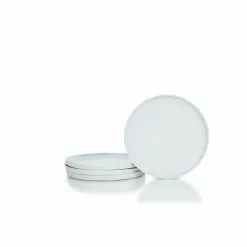 Everything Kitchens Modern Flat 8" Lunch Plates (Set Of 4) | Stone Gray