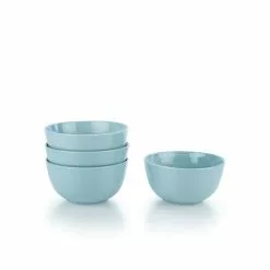 Everything Kitchens Modern Colorful Neutrals - Rippled 12-Piece Breakfast Set - Glazed | Dusty Purple, Blue, Light Green -Dinnerware Shop ekx tbl bl 2 1