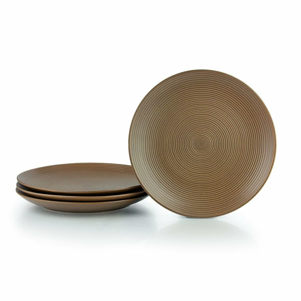 Everything Kitchens Modern Colorful Neutrals - Rippled 10.5" Dinner Plates (Set Of 4) - Matte | Mocha 3 Everything Kitchens Modern Colorful Neutrals - Rippled 10.5" Dinner Plates (Set Of 4) - Matte | Mocha