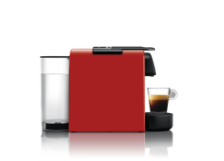 Nespresso Essenza Mini Espresso Machine By De'Longhi | Red -Dinnerware Shop essenza mini red side view en85r