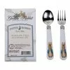 Golden Rabbit Enamelware 2-Piece Stainless Steel Baby Flatware Set | Peter Rabbit -Dinnerware Shop gr