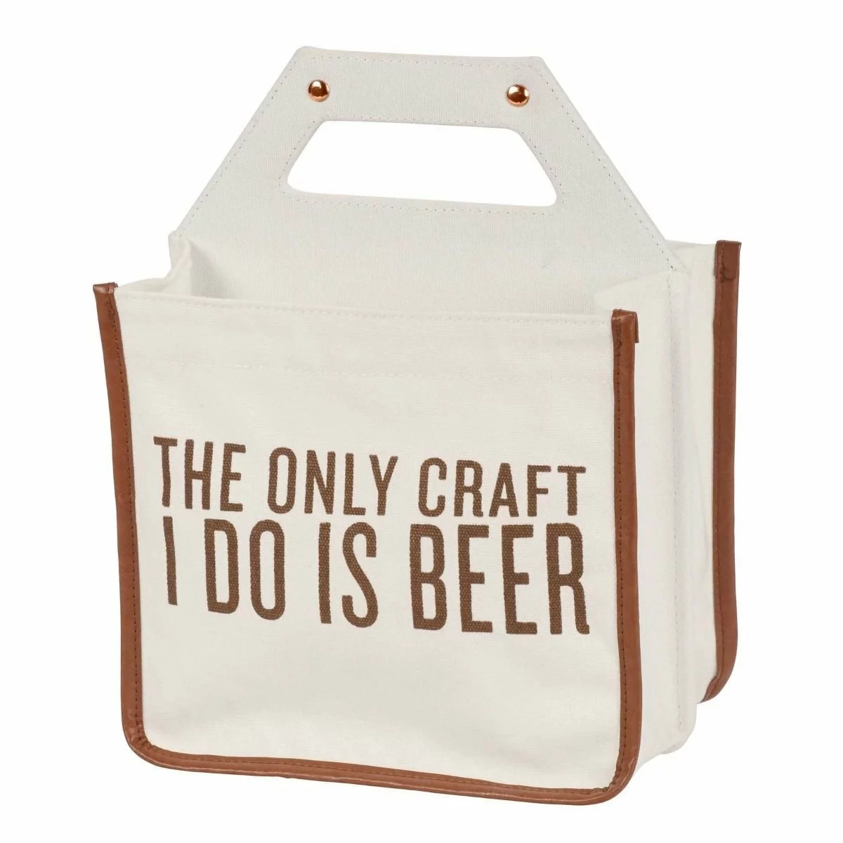 C.R Gibson (One Coast) C.R. Gibson Cotton Canvas Beer Caddy | Only Craft Is Beer 3 C.R Gibson (One Coast) C.R. Gibson Cotton Canvas Beer Caddy | Only Craft Is Beer