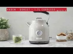 Haden Dorset 7-Cup Stainless Steel Electric Kettle | Putty Beige -Dinnerware Shop hqdefault 50 94