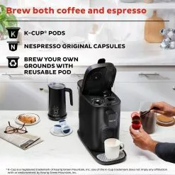 Instant Dual Pod Plus Coffee Machine | Black -Dinnerware Shop ib 140 6013 01 2 in 1 multi function coffee maker atf square tile3
